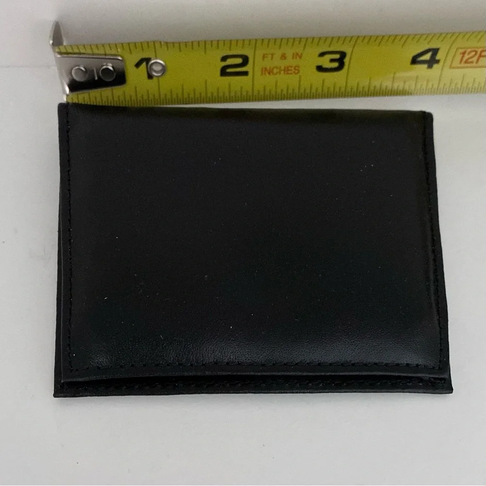 NWOT Mens Black Leather Bifold Card Case Wallet